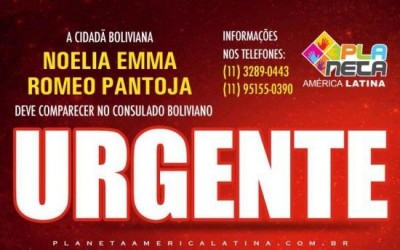 Consulado boliviano convoca a cidadã boliviana - NOELIA ROMEO