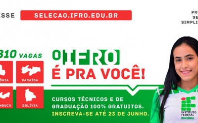 Cursos 100% gratuitos para o 2º semestre no IFRO.