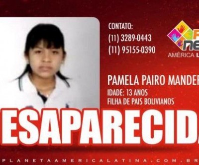 PAMELA PAIRO de 13 anos, desaparecida em São Paulo