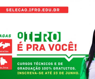 Cursos 100% gratuitos para o 2º semestre no IFRO.