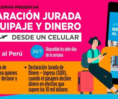 APP peruano ajuda na declaração de equipagem e dinheiro