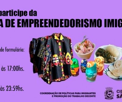 Inscrições para feirantes: 2ª Feira de Empreendedorismo Imigrante