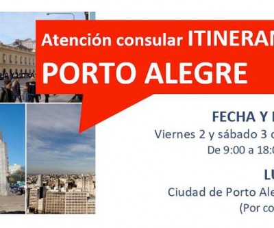 Atenção Consular Peruano Itinerante em PORTO ALEGRE os días 02 e 03 de junho de 2023