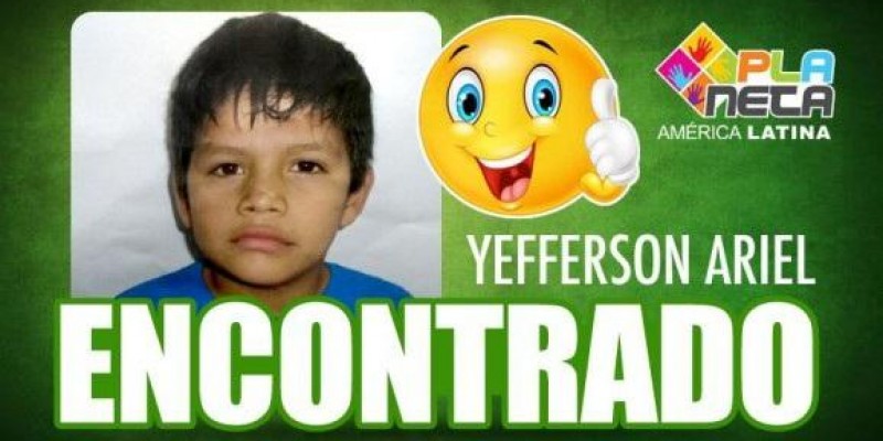 Encontrado YEFFERSON ARIEL, menino boliviano de 12 anos