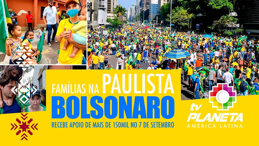 Manifestantes pró Bolsonaro lotam a Paulista no 7 de setembro