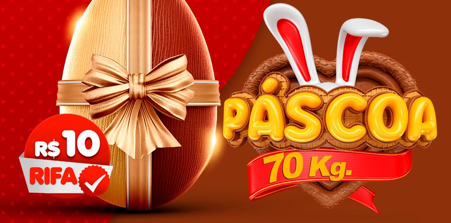 RIFA IMPERDÍVEL - OVO DE CHOCOLATE GIGANTE - 70Kg.